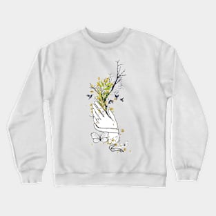 Flowered Boho Hand Crewneck Sweatshirt